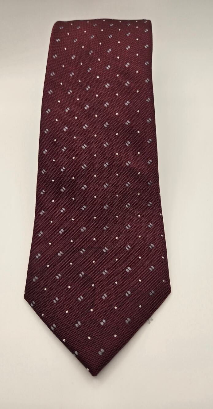 Michael Korrs burgundy micro-dot necktie